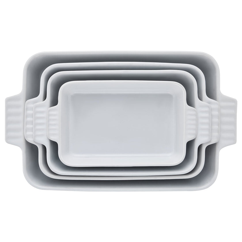 VEVOR Ceramic Baking Dish 4 Pieces Rectangular Bakeware Set Deep for Baking