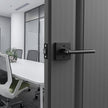 VEVOR Passage Door Handle, 1 Pack Matte Black Door Lever, Left or Right Handing Reversible Lever Non-Locking, 45° Rotation to Open, Square Interior Door Handles for Hallways, Closets, Meeting Spaces