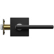 VEVOR Passage Door Handle, 1 Pack Matte Black Door Lever, Left or Right Handing Reversible Lever Non-Locking, 45° Rotation to Open, Square Interior Door Handles for Hallways, Closets, Meeting Spaces