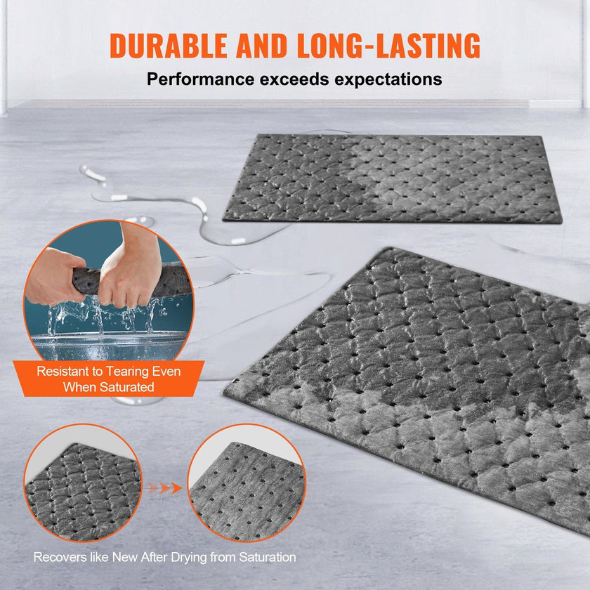 VEVOR Universal Spill Kit, Spill Control Supplies 43 pcs, Includes 30 Universal Sorbent Pads, 2 Universal Sorbent Socks 3