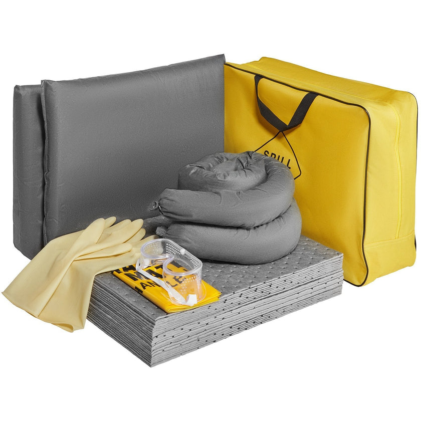 VEVOR Universal Spill Kit, Spill Control Supplies 43 pcs, Includes 30 Universal Sorbent Pads, 2 Universal Sorbent Socks 3