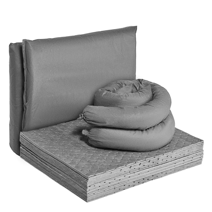 VEVOR Universal Spill Kit, Spill Control Supplies 43 pcs, Includes 30 Universal Sorbent Pads, 2 Universal Sorbent Socks 3