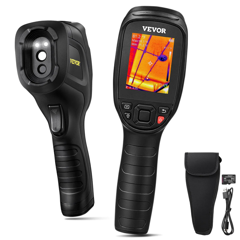 VEVOR Thermal Imaging Camera, 320 x 240 Pixels Super Resolution with 2MP Visual Camera, 25Hz Refresh Rate Infrared Camera with -4℉~1022℉ Temp, 64G SD Card and Rechargeable Li-ion Battery