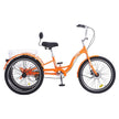 VEVOR Adult Tricycles Bike, 24 Inch Three-Wheeled Bicycles, 3 Wheel Bikes Trikes, Aluminum Alloy Cruiser Bike with Basket & Adjustable Seat, Picnic Shopping Tricycles for Seniors, Women, Men (Orange)