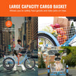 VEVOR Adult Tricycles Bike, 7 Speed Adult Trikes, 20 Inch Three-Wheeled Bicycles, Carbon Steel Cruiser Bike with Basket and Adjustable Seat, Picnic Shopping Tricycles for Seniors, Women, Men (Blue)