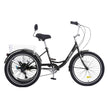 VEVOR Adult Tricycles Bike, 7 Speed Adult Trikes, 26 Inch Three-Wheeled Bicycles, Carbon Steel Cruiser Bike with Basket and Adjustable Seat, Picnic Shopping Tricycles for Seniors, Women, Men (Black)