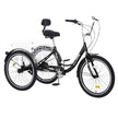 VEVOR Adult Tricycles Bike, 7 Speed Adult Trikes, 26 Inch Three-Wheeled Bicycles, Carbon Steel Cruiser Bike with Basket and Adjustable Seat, Picnic Shopping Tricycles for Seniors, Women, Men (Black)