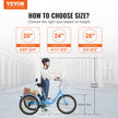 VEVOR Adult Tricycles Bike, 24 Inch Three-Wheeled Bicycles, 3 Wheel Bikes Trikes, Carbon Steel Cruiser Bike with Basket & Adjustable Seat, Picnic Shopping Tricycles for Seniors, Women, Men (Blue)