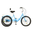 VEVOR Adult Tricycles Bike, 24 Inch Three-Wheeled Bicycles, 3 Wheel Bikes Trikes, Carbon Steel Cruiser Bike with Basket & Adjustable Seat, Picnic Shopping Tricycles for Seniors, Women, Men (Blue)