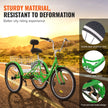 VEVOR Adult Tricycles Bike, 7 Speed Adult Trikes, 26 Inch Three-Wheeled Bicycles, Carbon Steel Cruiser Bike with Basket and Adjustable Seat, Picnic Shopping Tricycles for Seniors, Women, Men (Green)