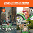 VEVOR Adult Tricycles Bike, 7 Speed Adult Trikes, 26 Inch Three-Wheeled Bicycles, Carbon Steel Cruiser Bike with Basket and Adjustable Seat, Picnic Shopping Tricycles for Seniors, Women, Men (Green)