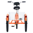 VEVOR Adult Tricycles Bike, 26 Inch Three-Wheeled Bicycles, 3 Wheel Bikes Trikes, Carbon Steel Cruiser Bike with Basket & Adjustable Seat, Picnic Shopping Tricycles for Seniors, Women, Men (Orange)