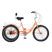 VEVOR Adult Tricycles Bike, 26 Inch Three-Wheeled Bicycles, 3 Wheel Bikes Trikes, Carbon Steel Cruiser Bike with Basket & Adjustable Seat, Picnic Shopping Tricycles for Seniors, Women, Men (Orange)