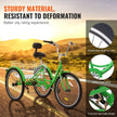 VEVOR Adult Tricycles Bike, 7 Speed Adult Trikes, 20 Inch Three-Wheeled Bicycles, Carbon Steel Cruiser Bike with Basket and Adjustable Seat, Picnic Shopping Tricycles for Seniors, Women, Men (Green)