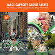 VEVOR Adult Tricycles Bike, 7 Speed Adult Trikes, 20 Inch Three-Wheeled Bicycles, Carbon Steel Cruiser Bike with Basket and Adjustable Seat, Picnic Shopping Tricycles for Seniors, Women, Men (Green)