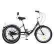 VEVOR Adult Tricycles Bike, 7 Speed Adult Trikes, 20 Inch Three-Wheeled Bicycles, Carbon Steel Cruiser Bike with Basket and Adjustable Seat, Picnic Shopping Tricycles for Seniors, Women, Men (Black)