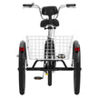 VEVOR Adult Tricycles Bike, 20 Inch Three-Wheeled Bicycles, 3 Wheel Bikes Trikes, Carbon Steel Cruiser Bike with Basket & Adjustable Seat, Picnic Shopping Tricycles for Seniors, Women, Men (Black)