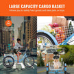 VEVOR Adult Tricycles Bike, 7 Speed Adult Trikes, 26 Inch Three-Wheeled Bicycles, Carbon Steel Cruiser Bike with Basket and Adjustable Seat, Picnic Shopping Tricycles for Seniors, Women, Men (Blue)