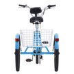 VEVOR Adult Tricycles Bike, 7 Speed Adult Trikes, 26 Inch Three-Wheeled Bicycles, Carbon Steel Cruiser Bike with Basket and Adjustable Seat, Picnic Shopping Tricycles for Seniors, Women, Men (Blue)