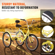 VEVOR Adult Tricycles Bike, 7 Speed Adult Trikes, 24 Inch Three-Wheeled Bicycles, Carbon Steel Cruiser Bike with Basket and Adjustable Seat, Picnic Shopping Tricycles for Seniors, Women, Men  (Yellow)