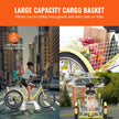 VEVOR Adult Tricycles Bike, 7 Speed Adult Trikes, 24 Inch Three-Wheeled Bicycles, Carbon Steel Cruiser Bike with Basket and Adjustable Seat, Picnic Shopping Tricycles for Seniors, Women, Men  (Yellow)
