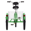 VEVOR Adult Tricycles Bike, 24 Inch Three-Wheeled Bicycles, 3 Wheel Bikes Trikes, Carbon Steel Cruiser Bike with Basket & Adjustable Seat, Picnic Shopping Tricycles for Seniors, Women, Men (Green)