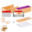 VEVOR Soap Making Kit, Bamboo Cutting Box and Inner Box with Silicone Mold, Stainless Steel Straight Cutter and Wavy Cutter, 100 Bags and 105 Stickers, Soap Making Supplies DIY Kits for Adults