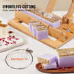 VEVOR Soap Cutter, 0-2 inch Adjustable Thickness, Bamboo Soap Slicer With Adjustable Stainless Steel Wire, Multi Handmade Soap Wire Cutter for Loaf, Candles, Cheese, Butter, DIY Making Cutting Tool