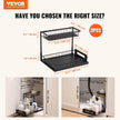 VEVOR 2-Tier Wire Pull Out Cabinet Under Sink Basket Organizer 10.7