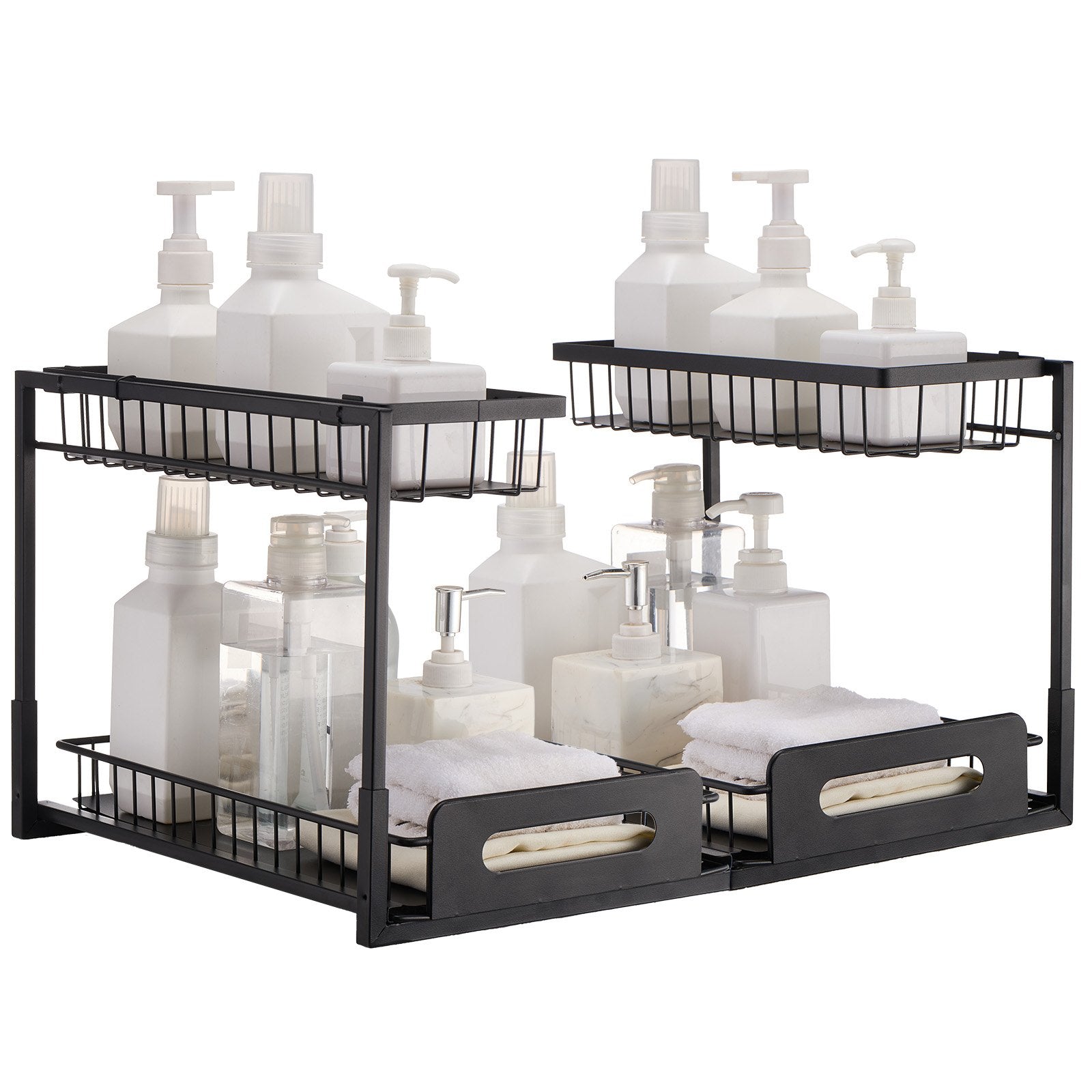 VEVOR 2-Tier Wire Pull Out Cabinet Under Sink Basket Organizer 10.7