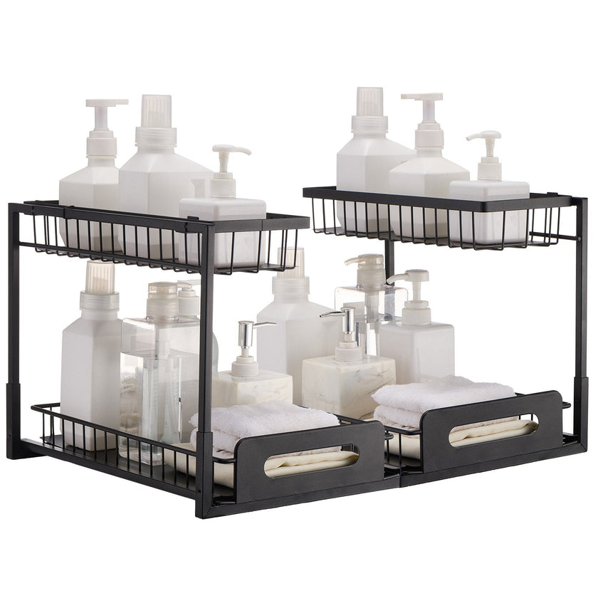 VEVOR 2-Tier Wire Pull Out Cabinet Under Sink Basket Organizer 10.7