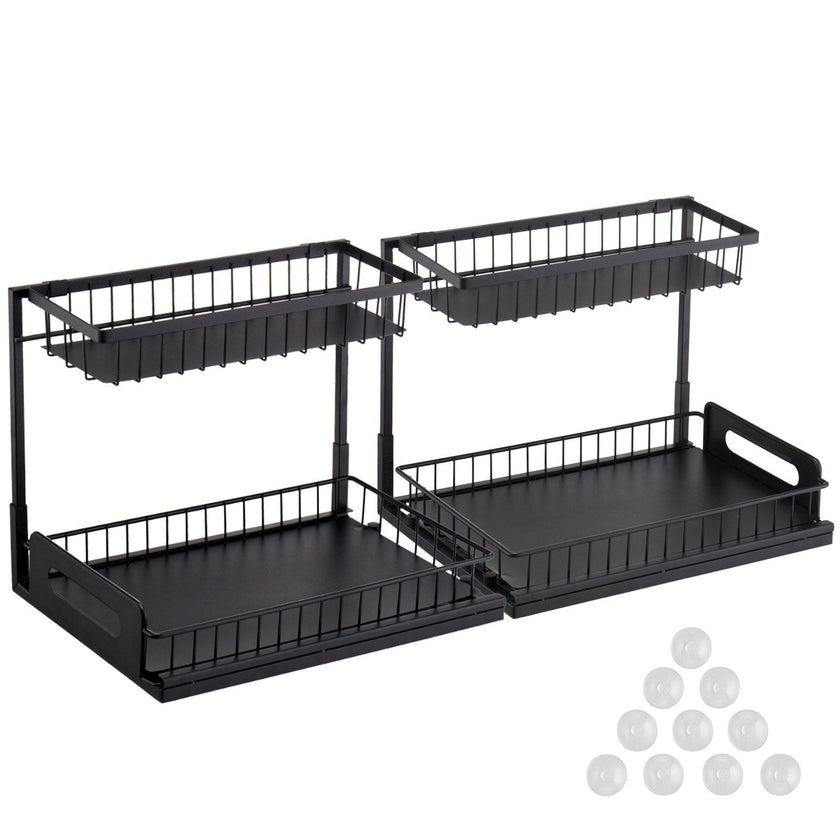VEVOR 2-Tier Wire Pull Out Cabinet Under Sink Basket Organizer 10.7