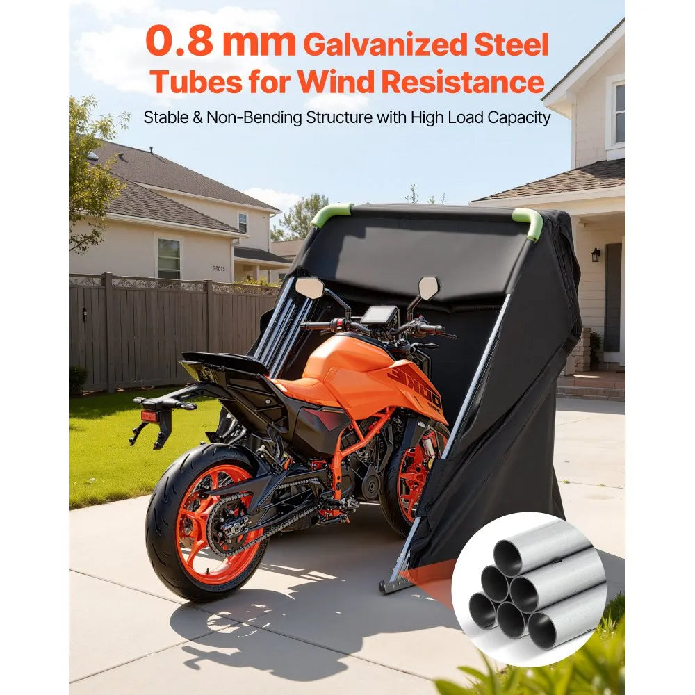 Motorcycle Storage Shelter with Security Lock – Heavy-Duty Outdoor Garage Tent