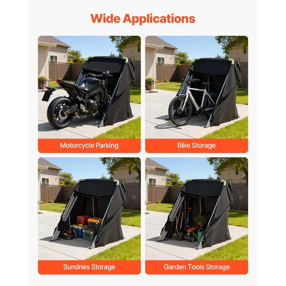 Motorcycle Storage Shelter with Security Lock – Heavy-Duty Outdoor Garage Tent