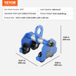 VEVOR Manual Trolley, 4400 lbs/2 Ton Load Capacity, Push Beam Trolley with Dual Wheels, Adjustable for I-Beam Flange Width 2.5