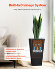 VEVOR Tall Planter Set of 2 Square Tapered Planters 22 in for Outdoor Indoor