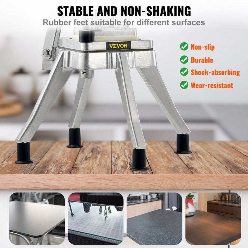VEVOR Commercial Vegetable Fruit Chopper 1/2? Blade Heavy Duty Professional Food Dicer Kattex French Fry Cutter Onion Slicer Stainless Steel for Tomato Peppers Potato Mushroom, Sliver