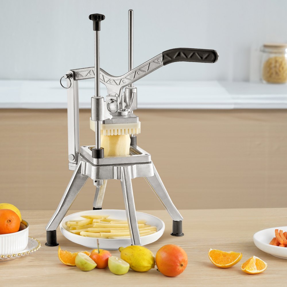 VEVOR Commercial Vegetable Fruit Chopper 1/2? Blade Heavy Duty Professional Food Dicer Kattex French Fry Cutter Onion Slicer Stainless Steel for Tomato Peppers Potato Mushroom, Sliver