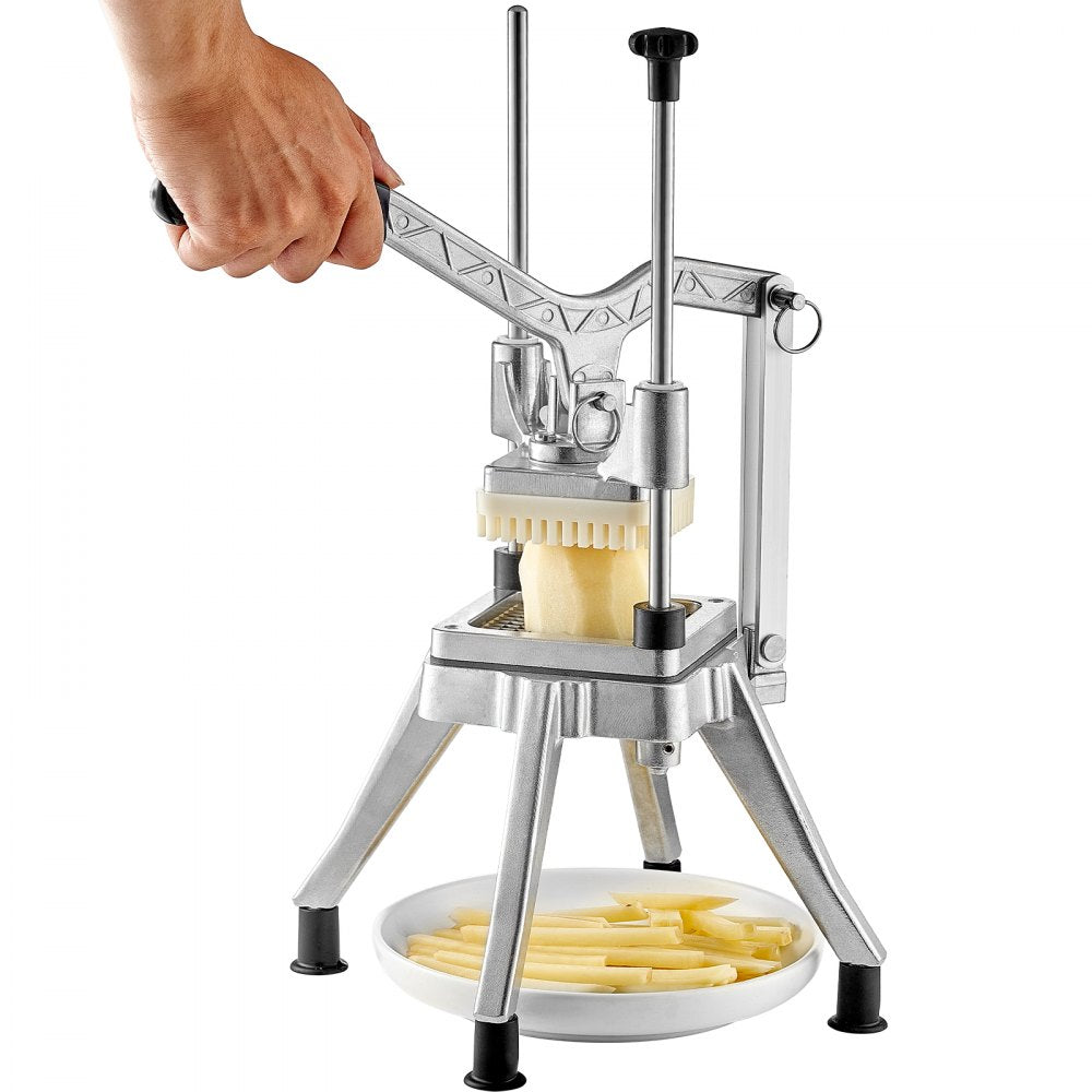 VEVOR Commercial Vegetable Fruit Chopper 1/2? Blade Heavy Duty Professional Food Dicer Kattex French Fry Cutter Onion Slicer Stainless Steel for Tomato Peppers Potato Mushroom, Sliver