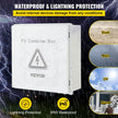 VEVOR PV Combiner Box, 6 String, Solar Combiner Box with 15A Rated Current Fuse, 125A Circuit Breaker, Lightning Arreste and Solar Connector, for On / Off Grid Solar Panel System, IP65 Waterproof