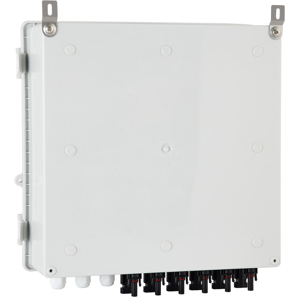 VEVOR PV Combiner Box, 6 String, Solar Combiner Box with 15A Rated Current Fuse, 125A Circuit Breaker, Lightning Arreste and Solar Connector, for On / Off Grid Solar Panel System, IP65 Waterproof