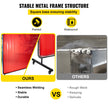 VEVOR Welding Screen with Frame 6\' x 6\', Welding Curtain with 4 Wheels, Welding Protection Screen Red Flame-Resistant Vinyl, Portable Light-Proof Professional
