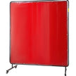 VEVOR Welding Screen with Frame 6\' x 6\', Welding Curtain with 4 Wheels, Welding Protection Screen Red Flame-Resistant Vinyl, Portable Light-Proof Professional