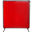 VEVOR Welding Screen with Frame 6\' x 6\', Welding Curtain with 4 Wheels, Welding Protection Screen Red Flame-Resistant Vinyl, Portable Light-Proof Professional