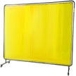 VEVOR Welding Screen with Frame 8\' x 6\', Welding Curtain with 4 Wheels, Welding Protection Screen Yellow Flame-Resistant Vinyl, Portable Light-Proof Professional