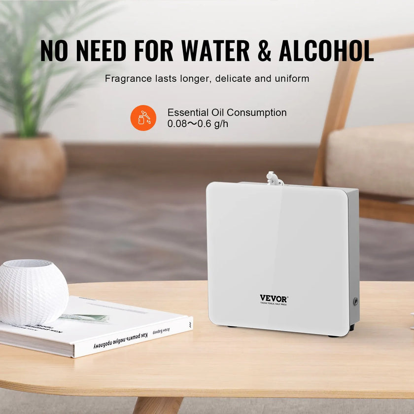VEVOR Scent Air Machine, 480ml Bluetooth Smart Essential Oil Diffuser, 2500sq.ft Waterless Scent Diffuser with Cold Air Technology, Aromatherapy Diffuser Machine for Home, Office, Hotel, Spa
