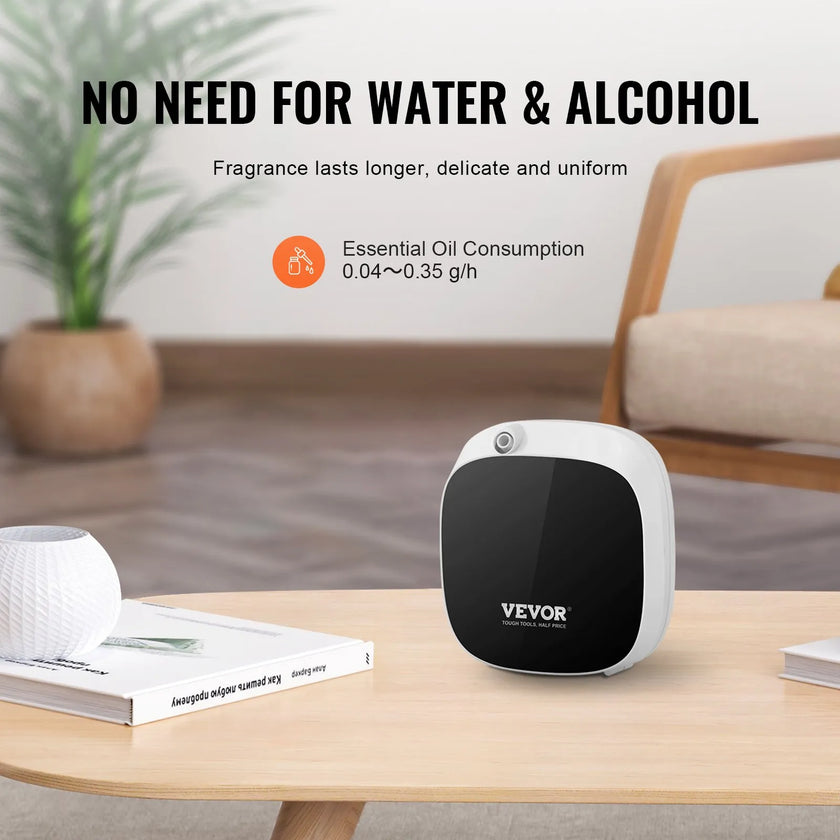 VEVOR Scent Air Machine, 100ml Bluetooth Smart Essential Oil Diffuser, 1000sq.ft Waterless Scent Diffuser with Cold Air Technology, Aromatherapy Diffuser Machine for Home, Office, Hotel, Spa