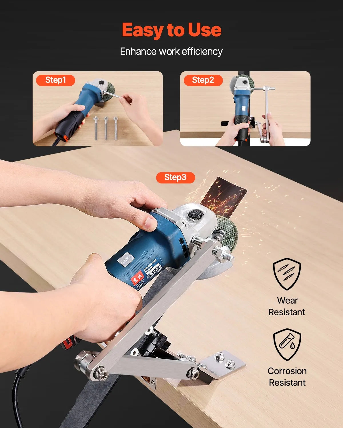 VEVOR Lawn Mower Blade Sharpener with Blade Balancer 15° to 45° Adjustable