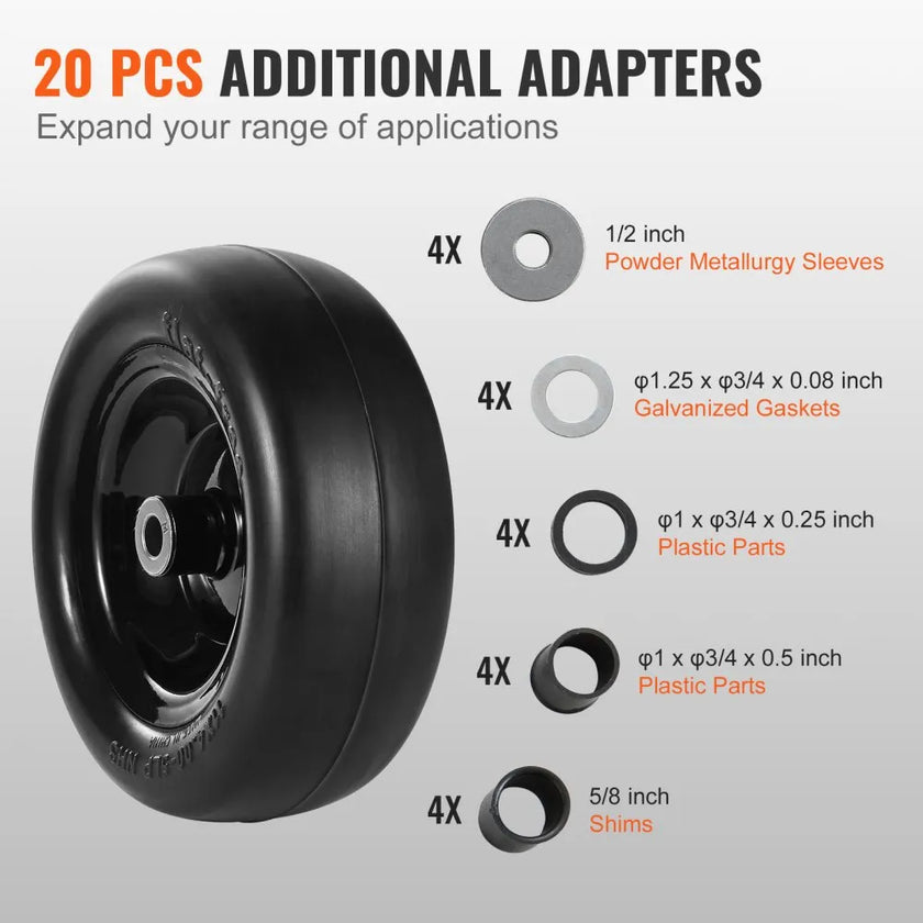 VEVOR Lawn Mower Tires with Rim, 11x4-7