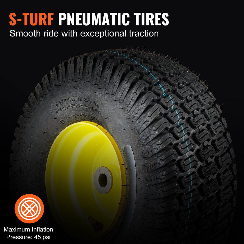VEVOR Lawn Mower Tires with Rim, 15x6-6